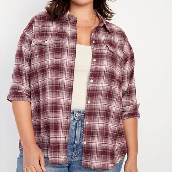 Old Navy Tops - 🎄Old Navy Loose Boyfriend Flannel | Raisin Arizona | XL